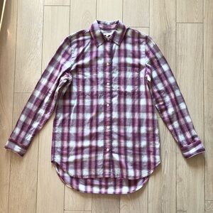 Madewell Cotton Plaid Button Up Long Shirt Size XS